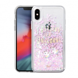 Чехол-накладка LAUT LIQUID GLITTER для Apple iPhone X/XS единороги